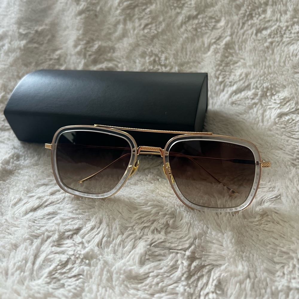 Gold and Brown Square Sunglasses
